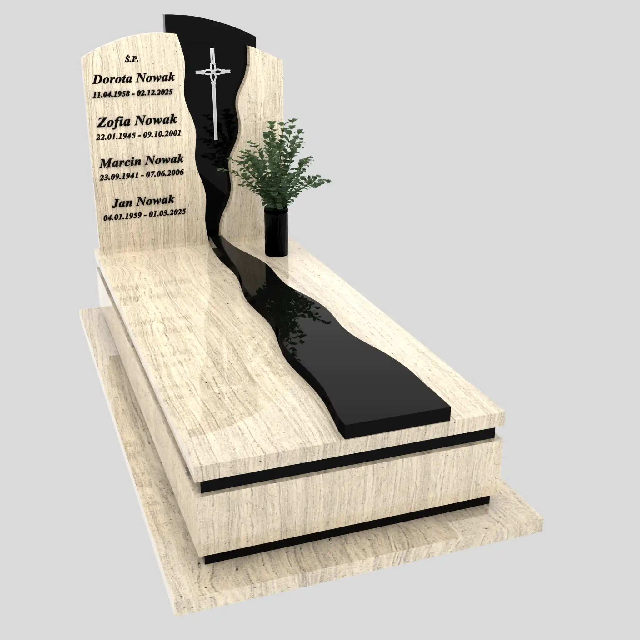 Nagrobek pojedynczy z krzyżem K 200 zdjęcie 94