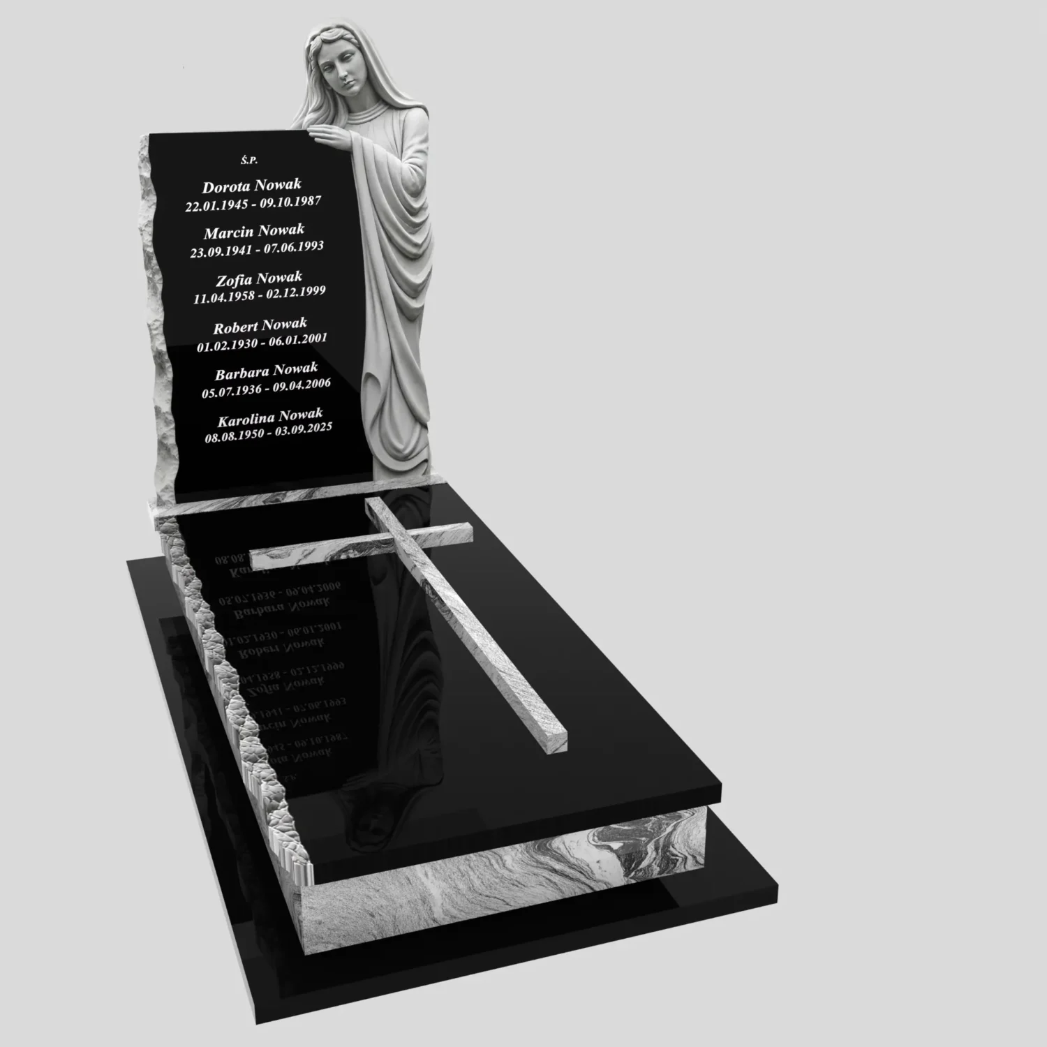 Nagrobek pojedynczy z rzeźbą Matki Boskiej CK 190 zdjęcie 80