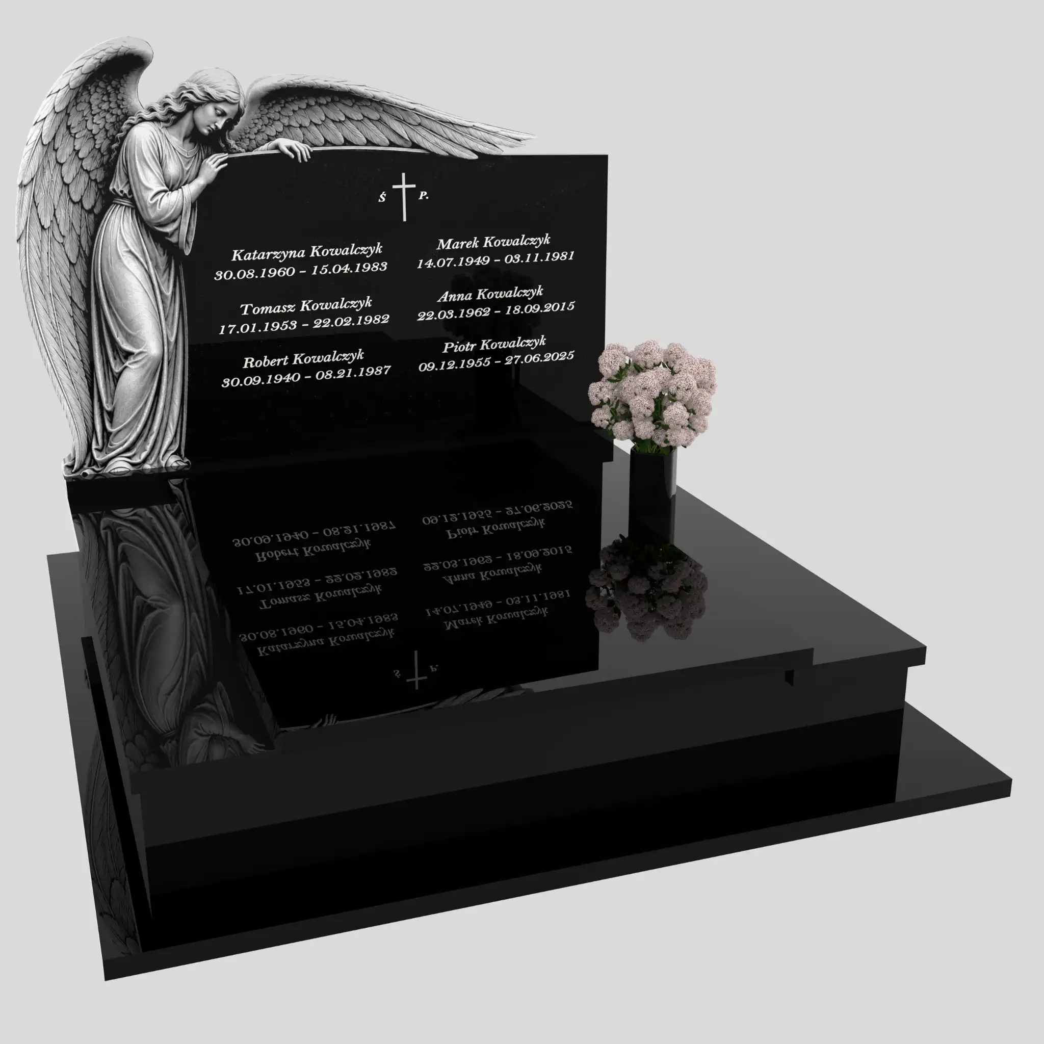 Nagrobek podwójny z grawerem anioła KD 79 zdjęcie 90