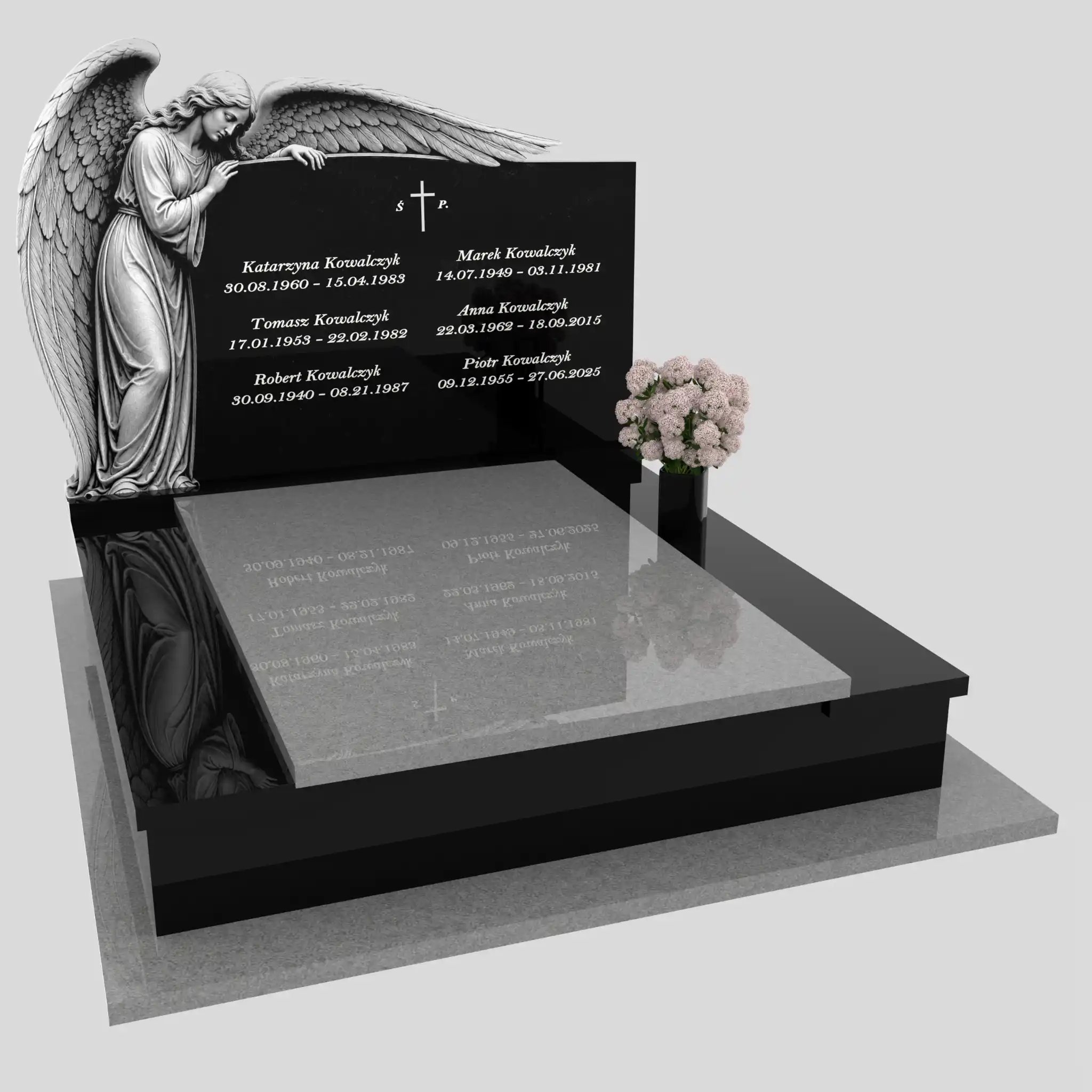 Nagrobek podwójny z grawerem anioła KD 79 zdjęcie 86