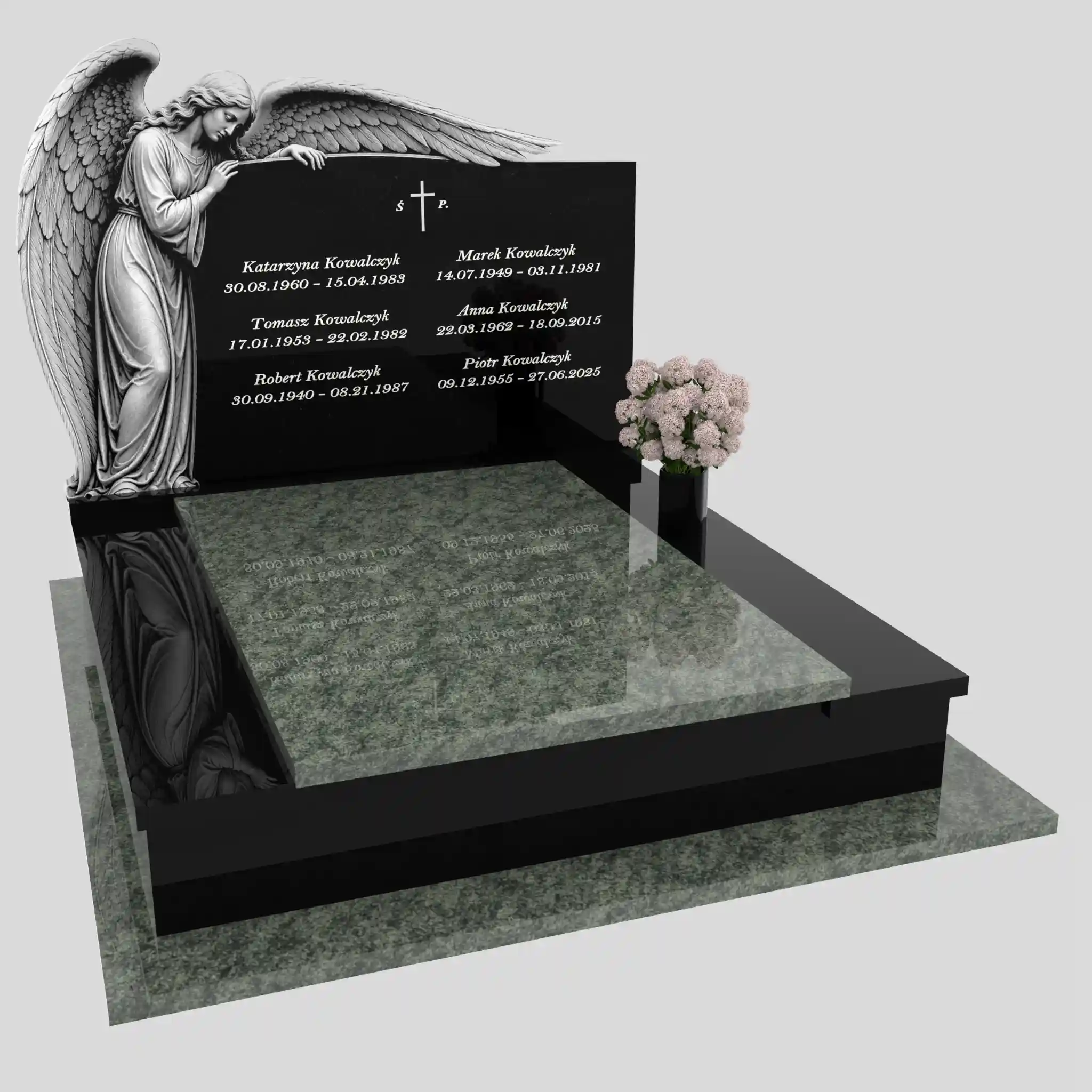 Nagrobek podwójny z grawerem anioła KD 79 zdjęcie 85