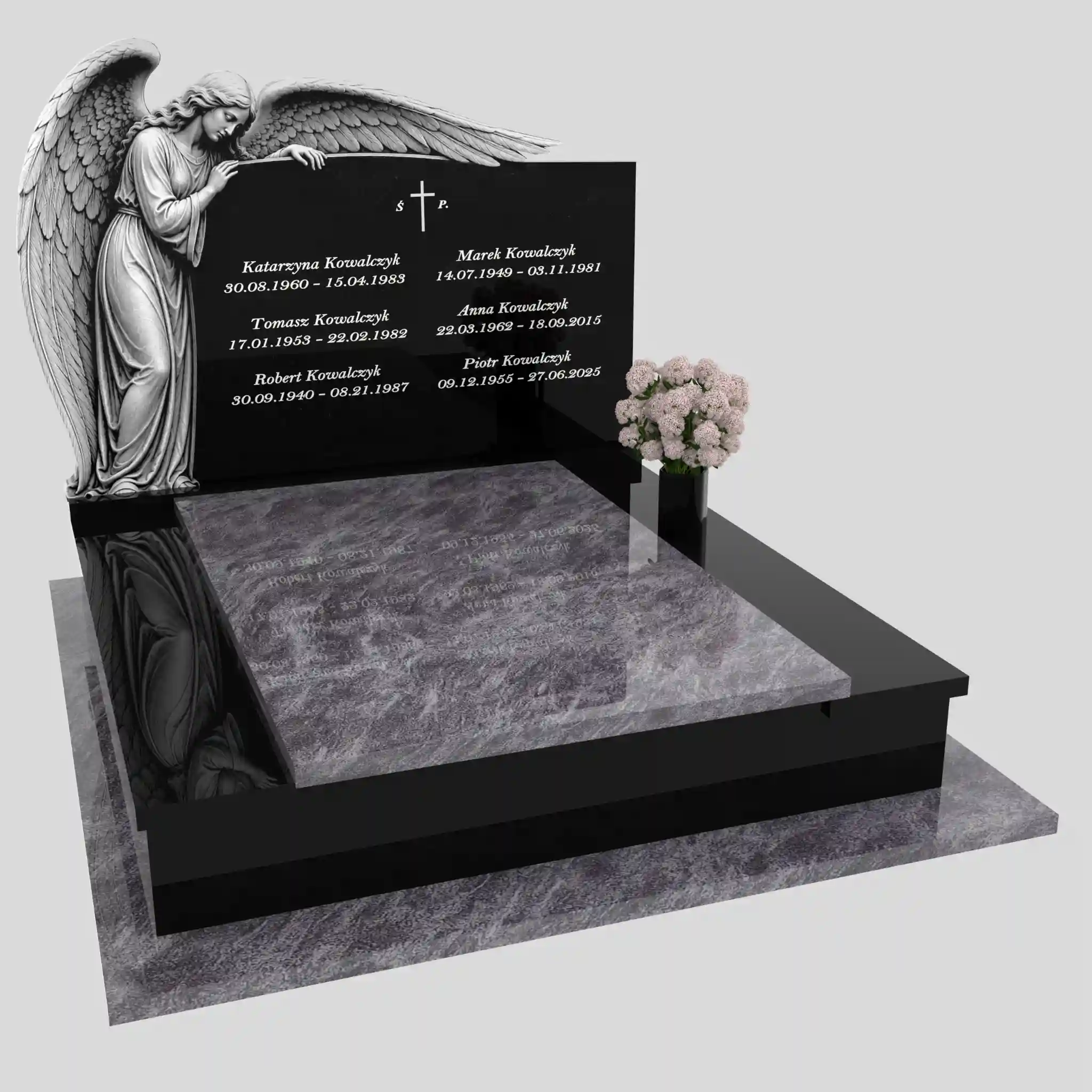 Nagrobek podwójny z grawerem anioła KD 79 zdjęcie 84