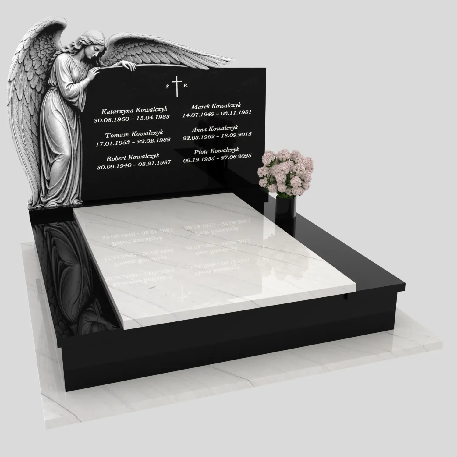 Nagrobek podwójny z grawerem anioła KD 79 zdjęcie 82