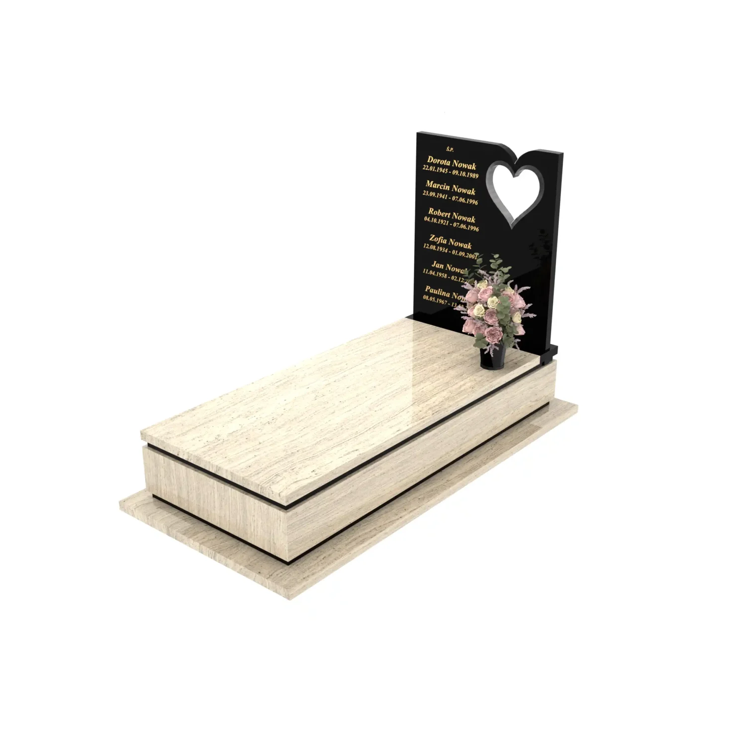 Nagrobek pojedynczy z sercem K 205+360 – photo №1