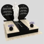 Nagrobek podwójny z sercem i rzeźbą Jezusa CK 197 zdjęcie 42