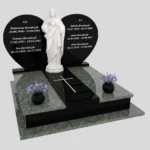 Nagrobek podwójny z sercem i rzeźbą Jezusa CK 197 zdjęcie 44