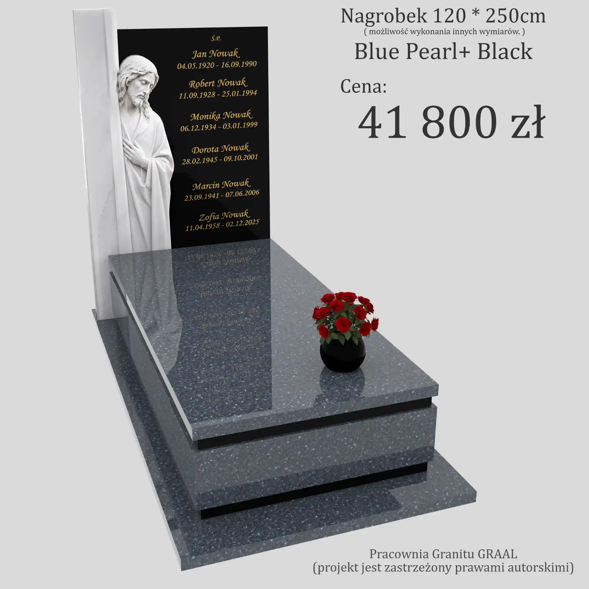 Nagrobek pojedynczy z rzeźbą Jezusa CK 195 zdjęcie 33