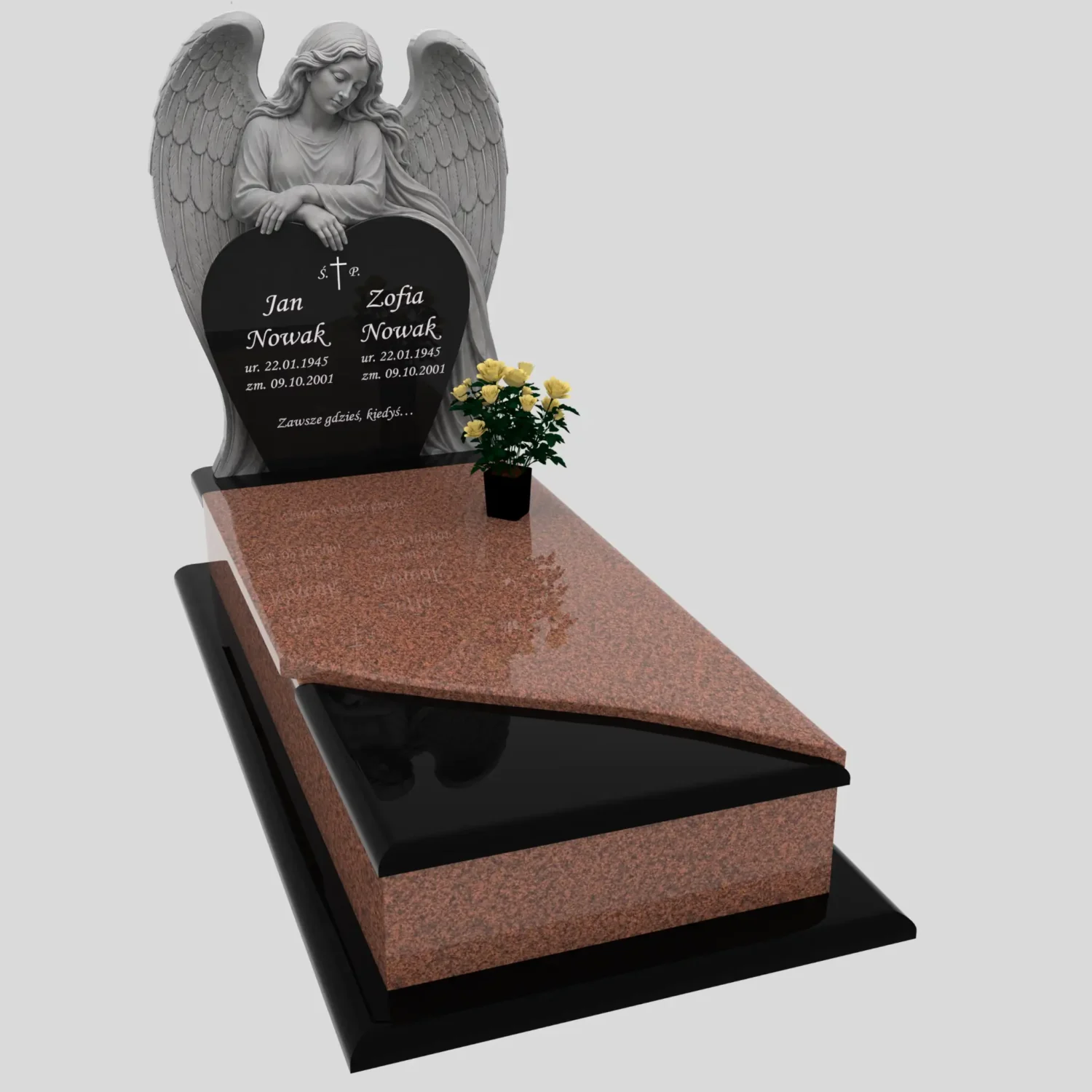 Nagrobek pojedynczy z rzeźbą anioła i sercem CK 198 zdjęcie 88