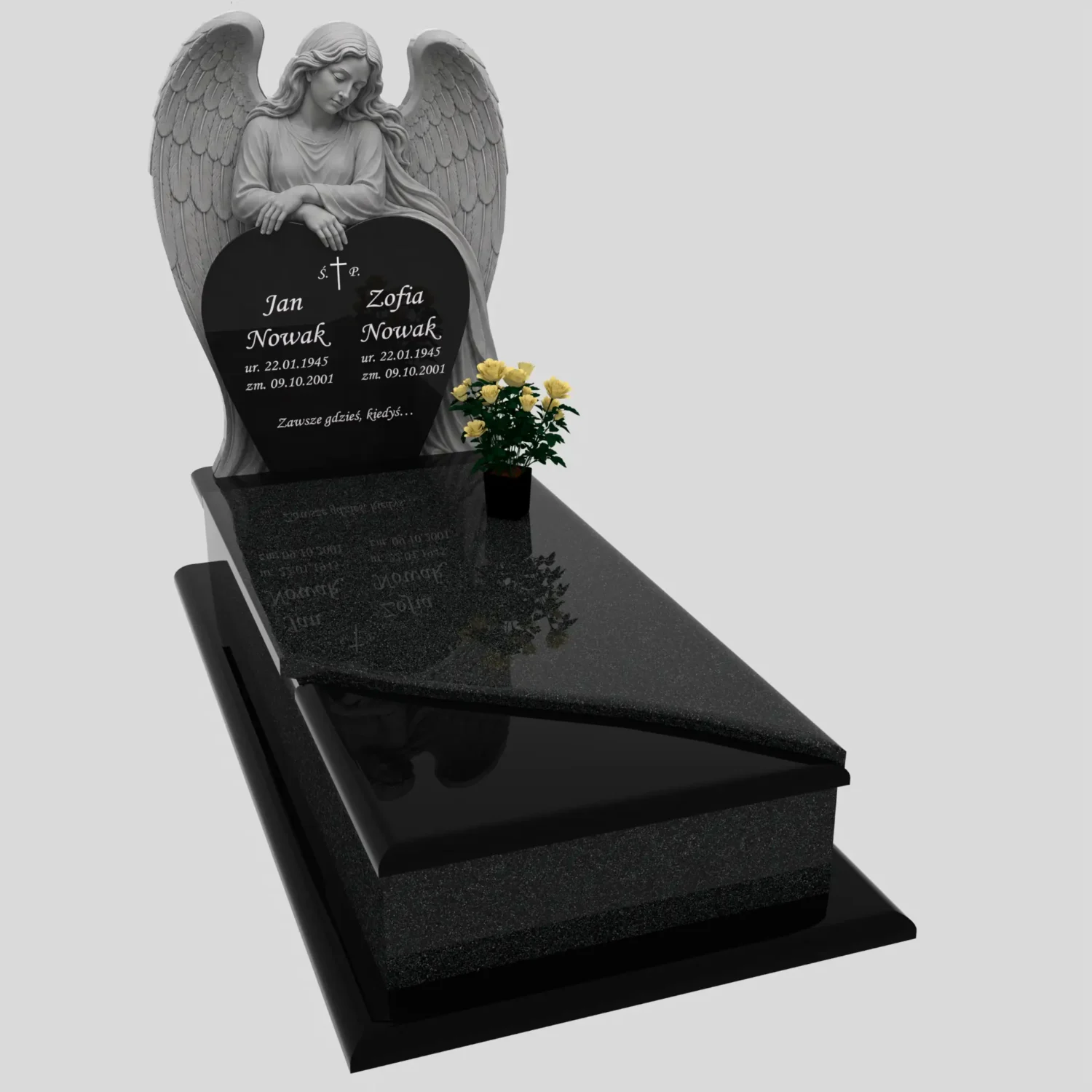 Nagrobek pojedynczy z rzeźbą anioła i sercem CK 198 zdjęcie 94