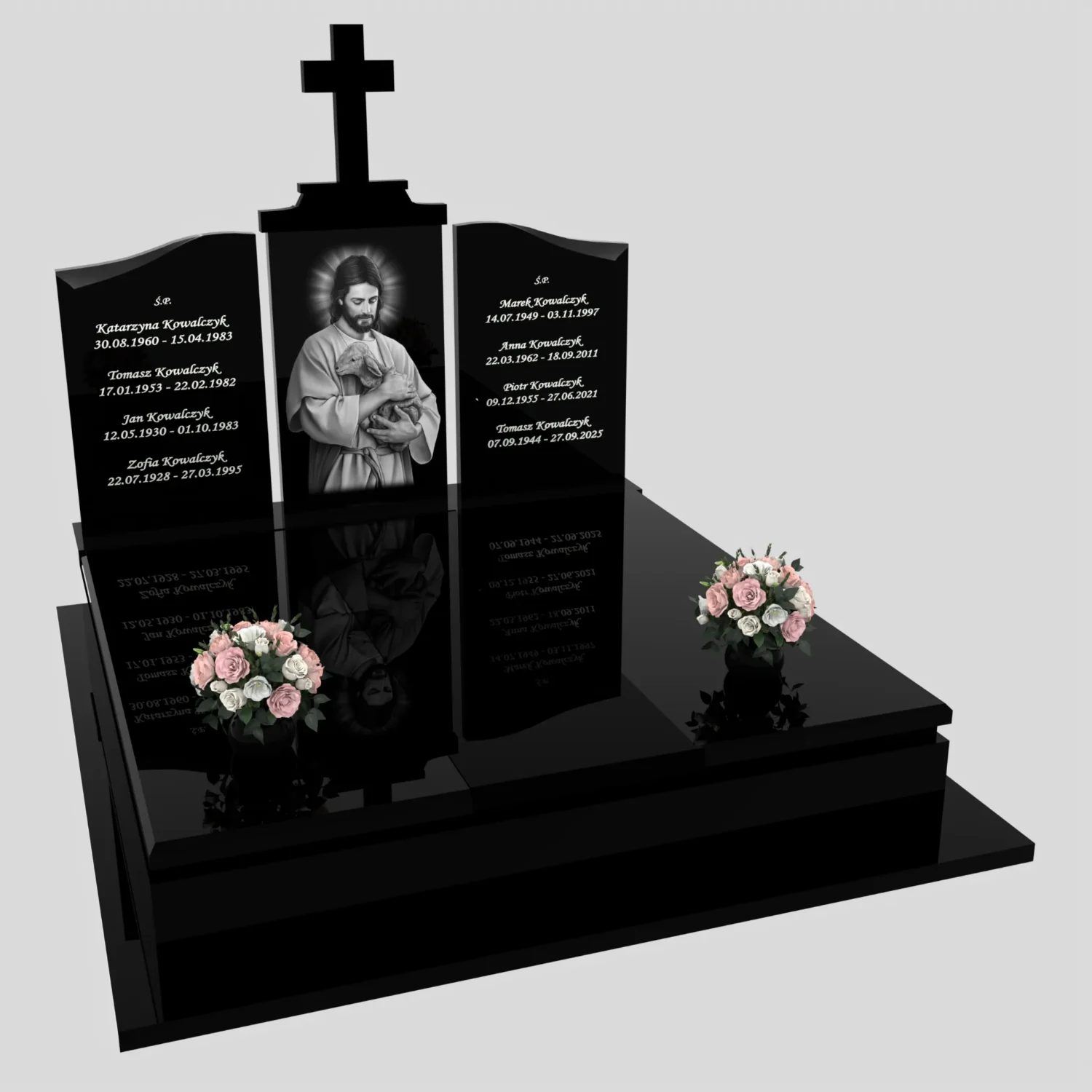Nagrobek podwójny z grawerem Jezusa KD 85 zdjęcie 84