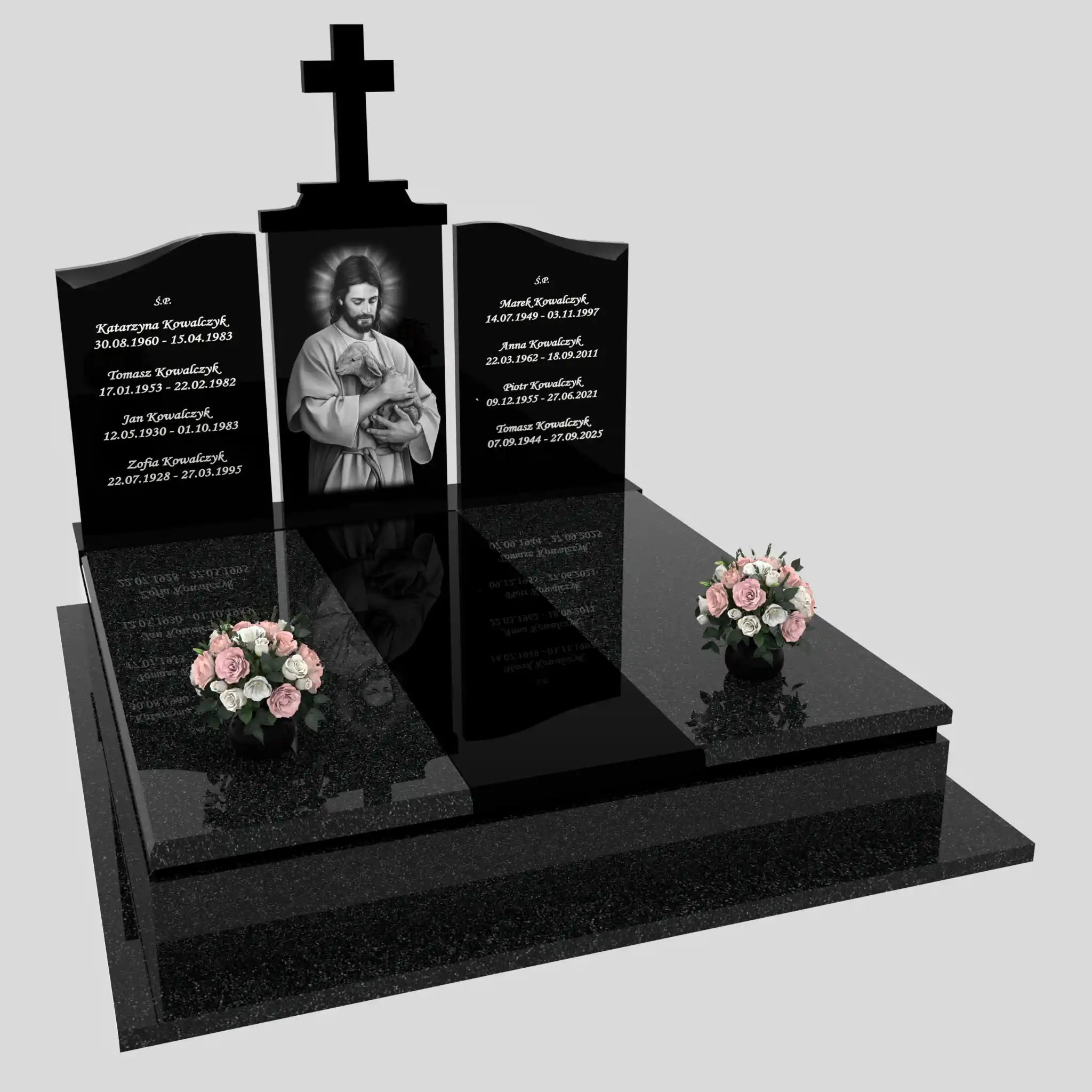 Nagrobek podwójny z grawerem Jezusa KD 85 zdjęcie 82