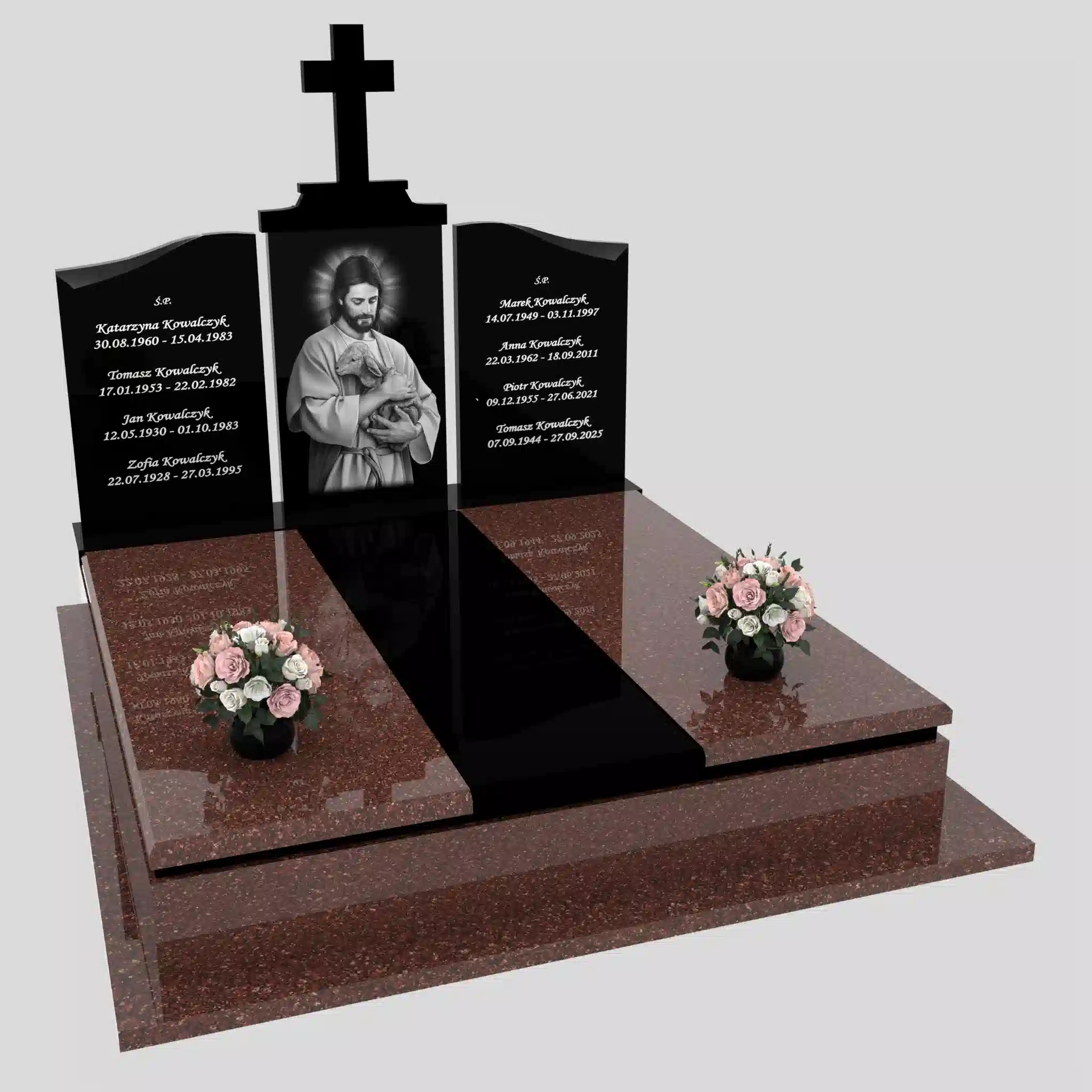 Nagrobek podwójny z grawerem Jezusa KD 85 zdjęcie 93