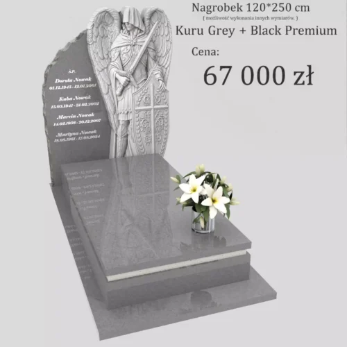 agrobek pojedynczy CK202 z archaniołem, mieczem i tarczą – wariant kuru grey