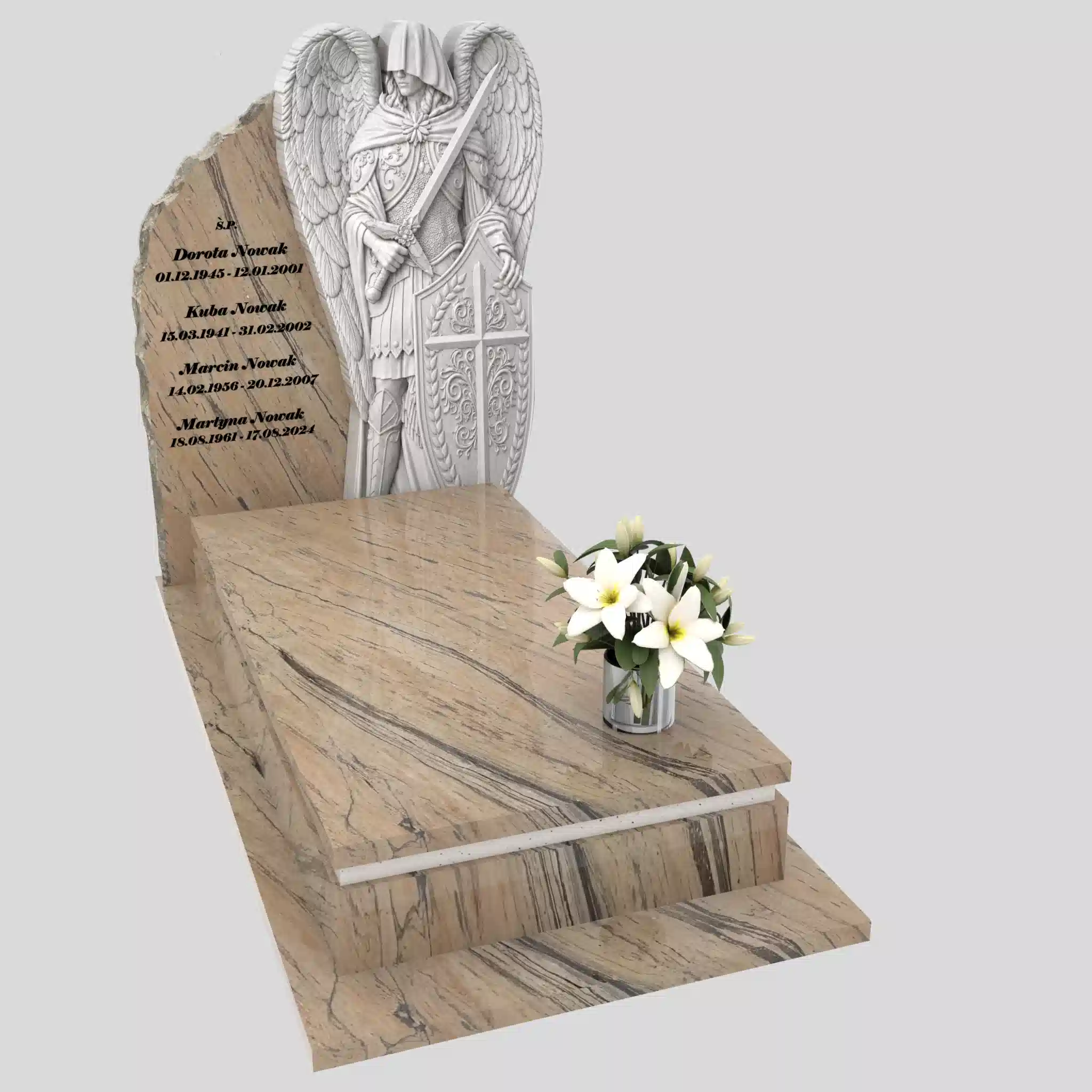 Nagrobek pojedynczy z rzeźbą archanioła CK 202 zdjęcie 85