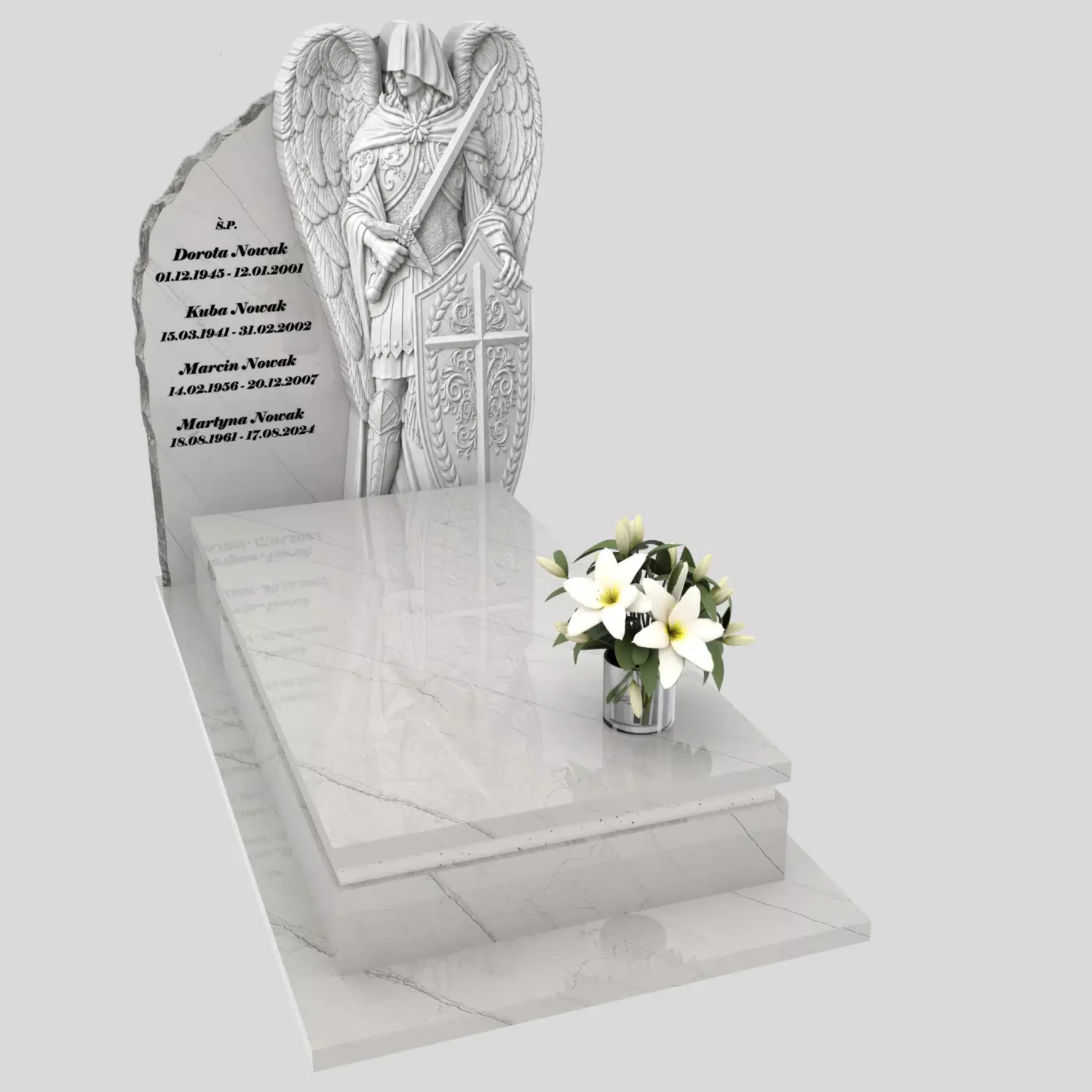 Nagrobek pojedynczy z rzeźbą archanioła CK 202 zdjęcie 84