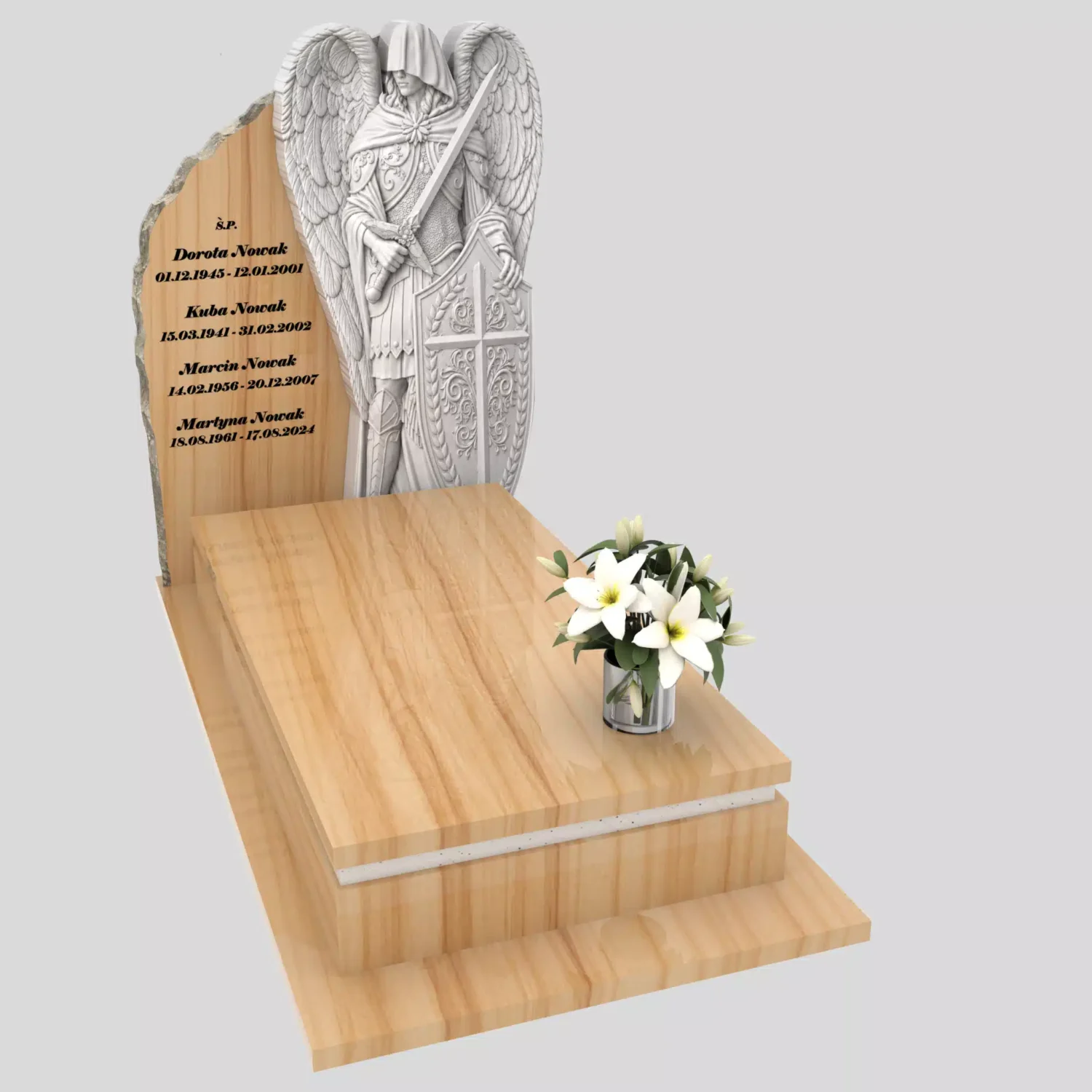 Nagrobek pojedynczy z rzeźbą archanioła CK 202 zdjęcie 81
