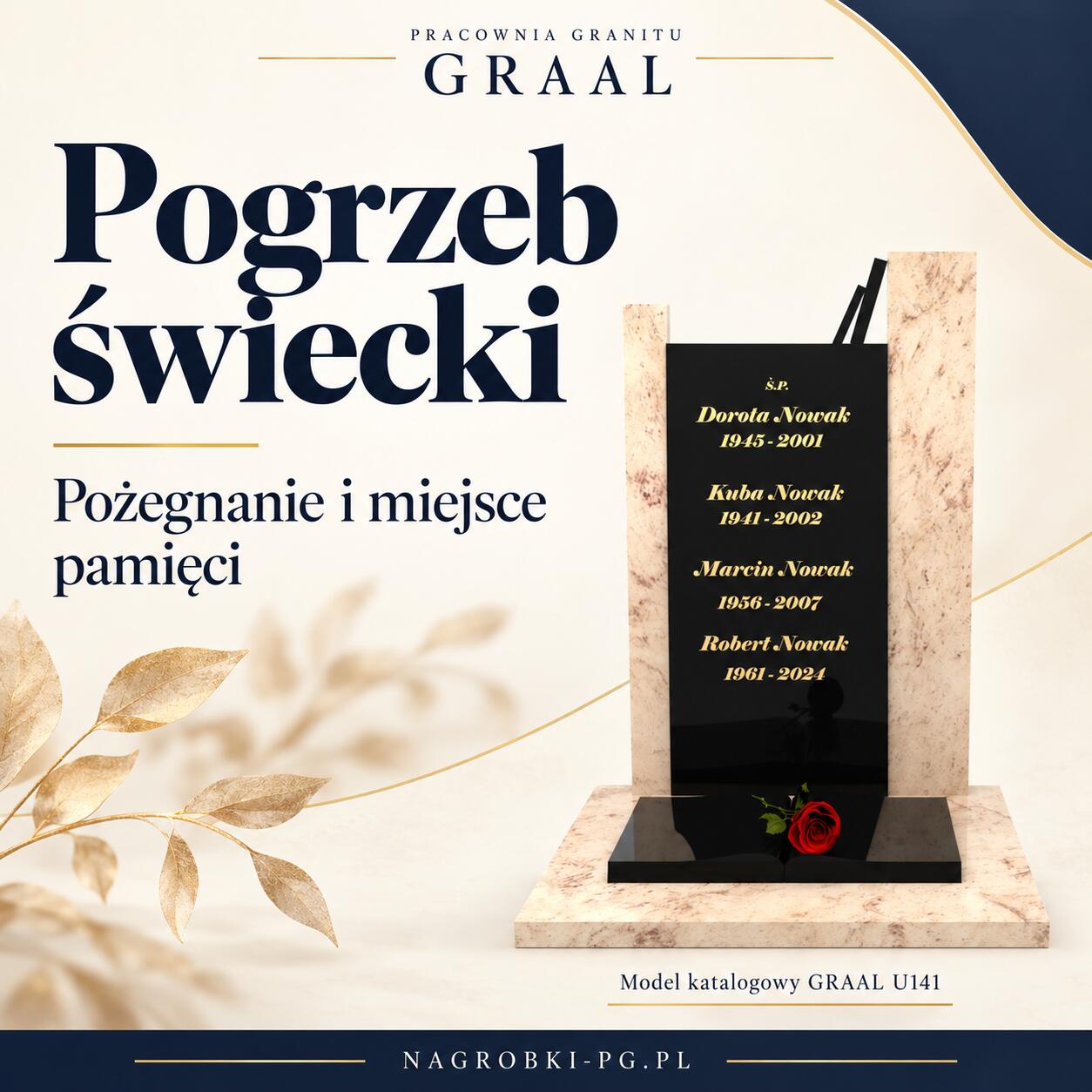 Pogrzeb świecki — okładka GRAAL z oznaczonym modelem katalogowym U141