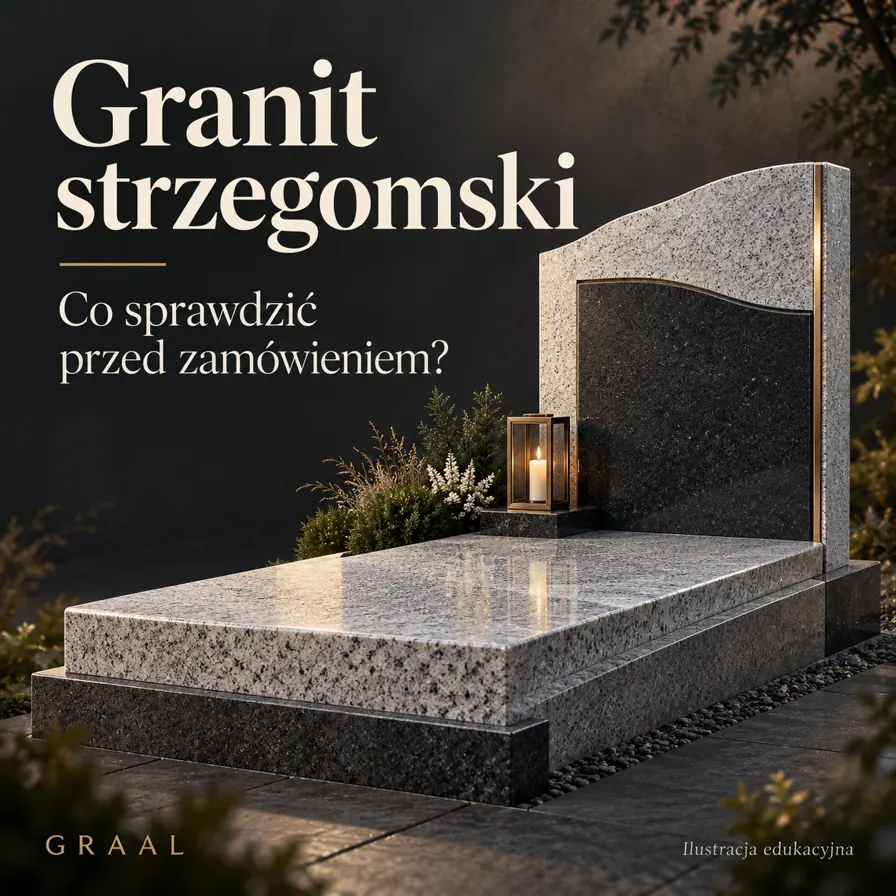 Granit strzegomski — ilustracja edukacyjna poradnika wyboru kamienia na nagrobek