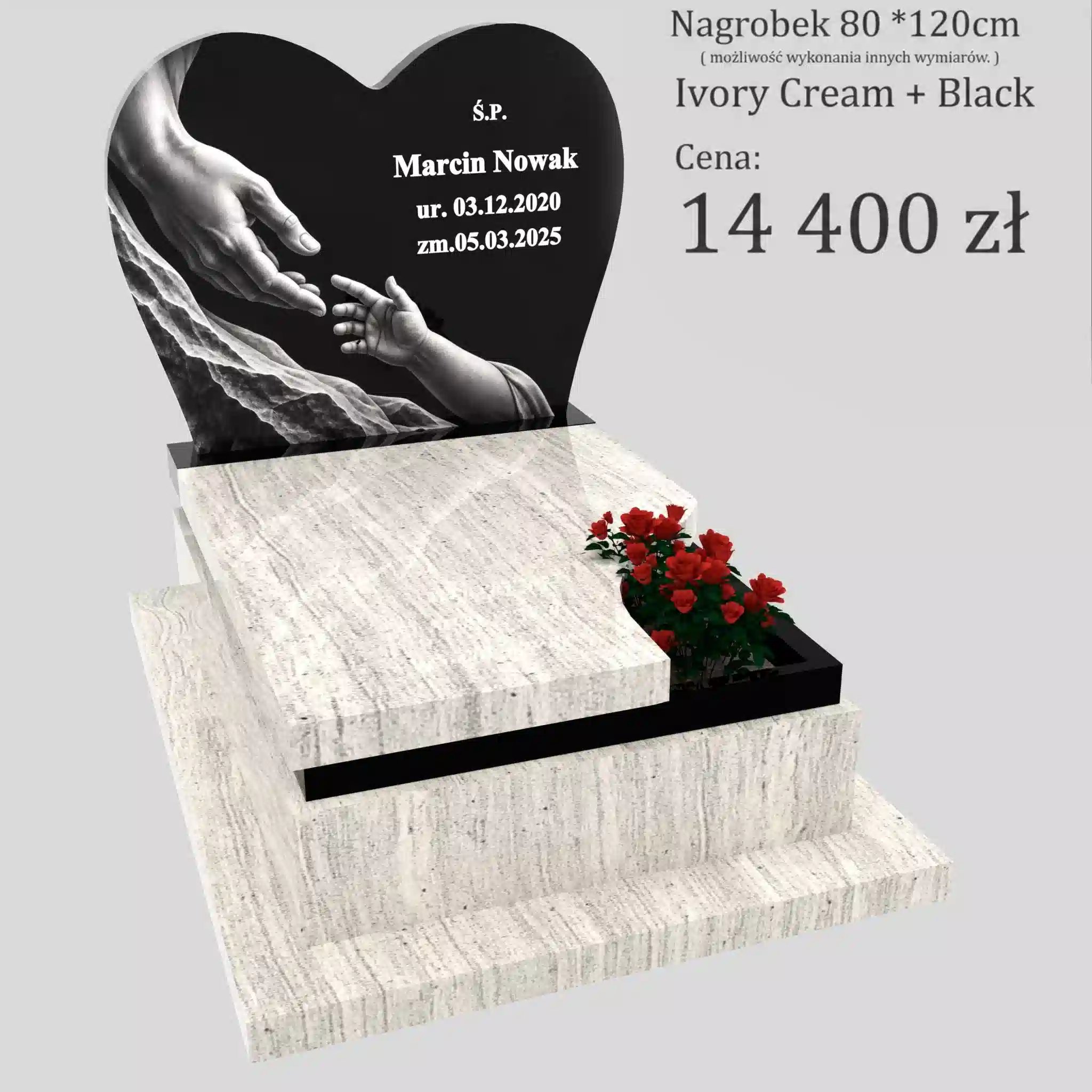 Nagrobek dla dziecka z grawerem dłoni D 96 zdjęcie 33