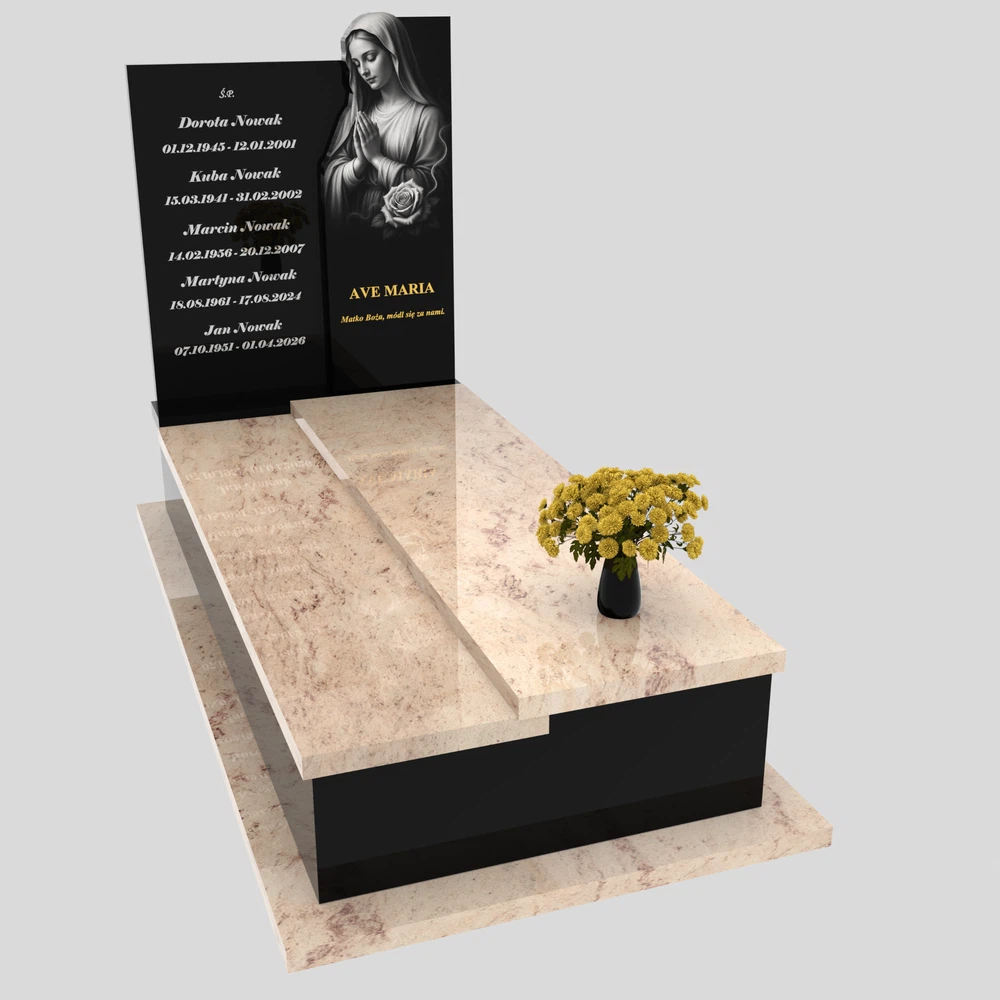 Nagrobek pojedynczy z grawerem Matki Boskiej K 218 zdjęcie 90
