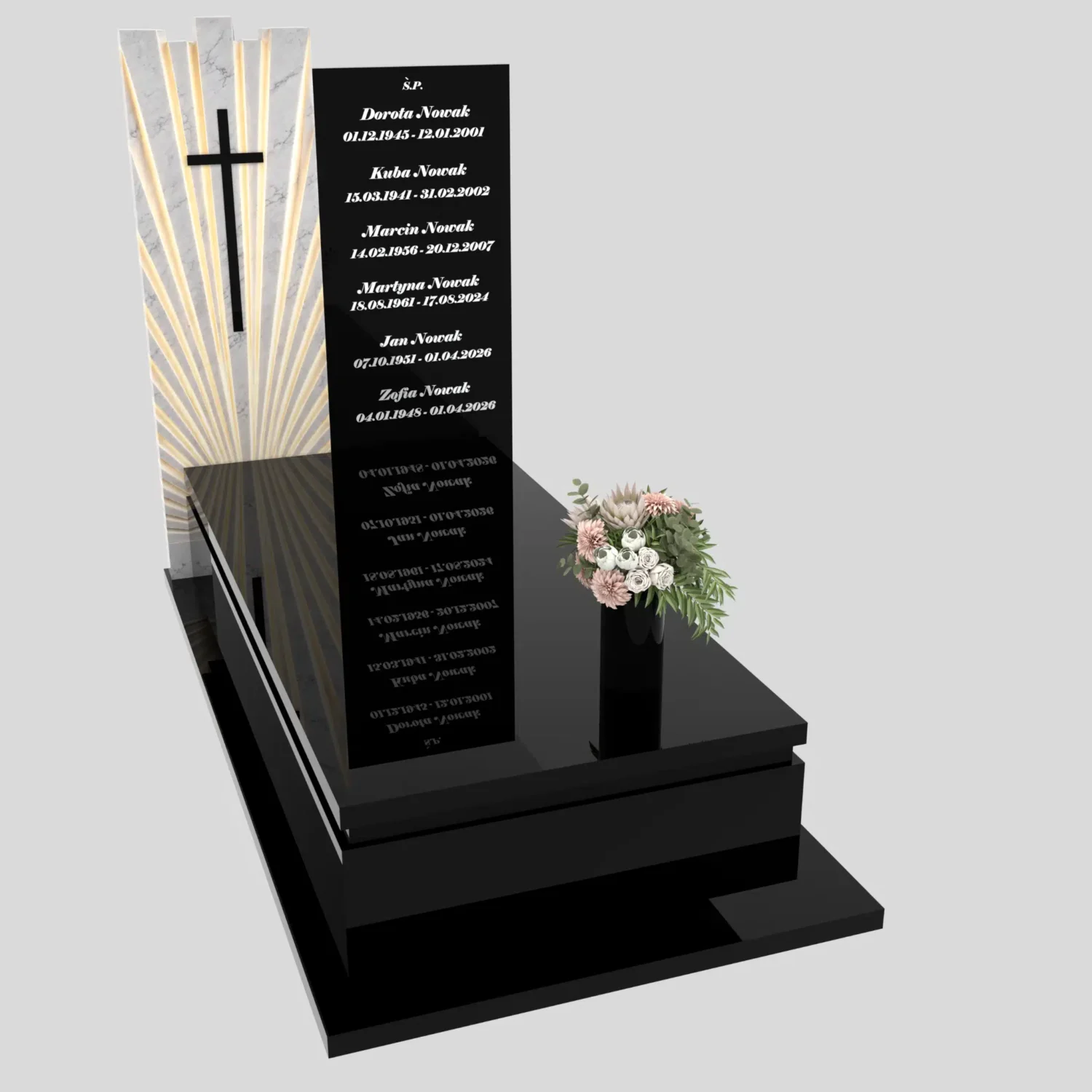 Nagrobek pojedynczy z rzeźbą z marmuru CK 206 zdjęcie 80