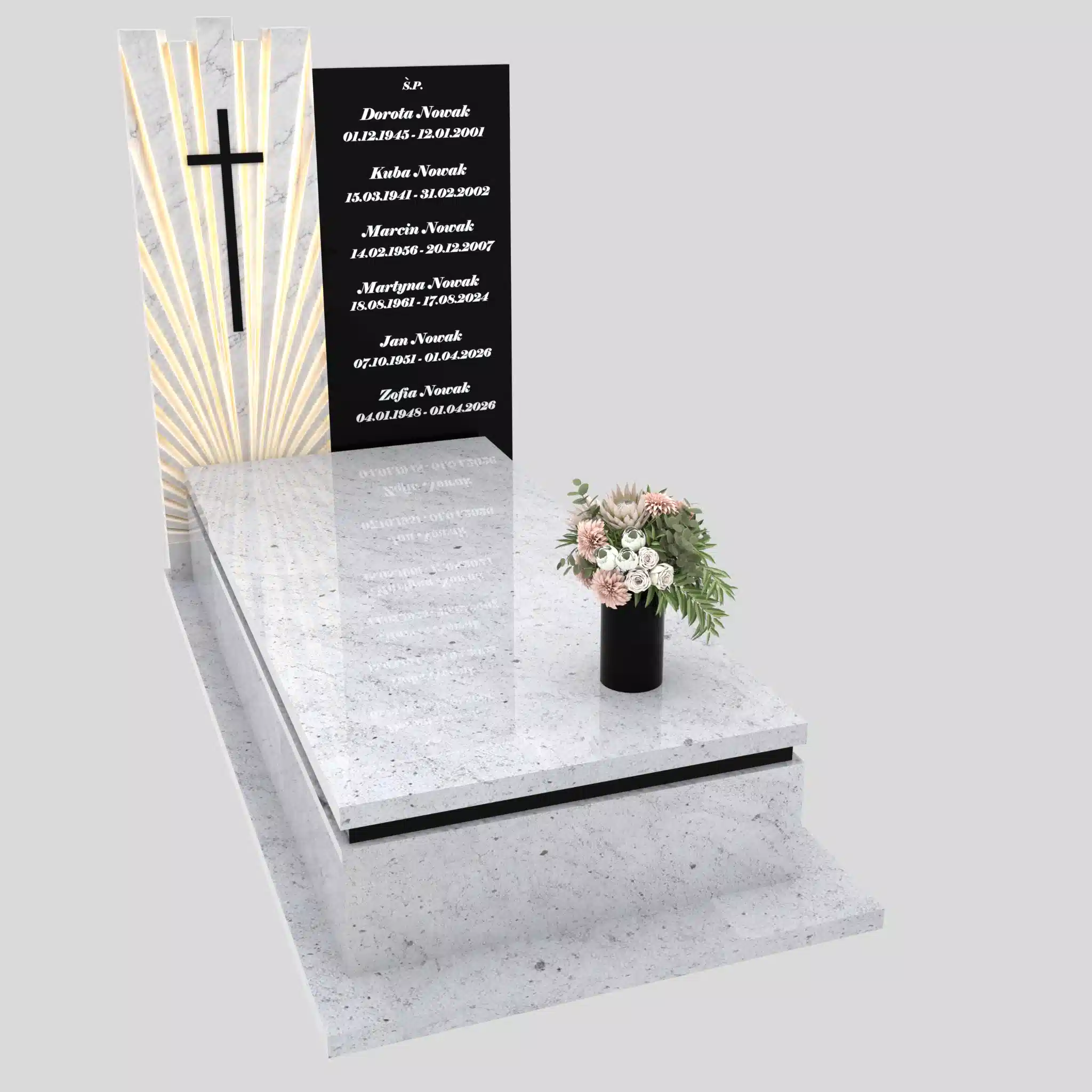 Nagrobek pojedynczy z rzeźbą z marmuru CK 206 zdjęcie 82